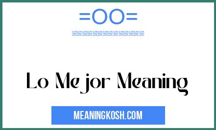 mejores meaning in english